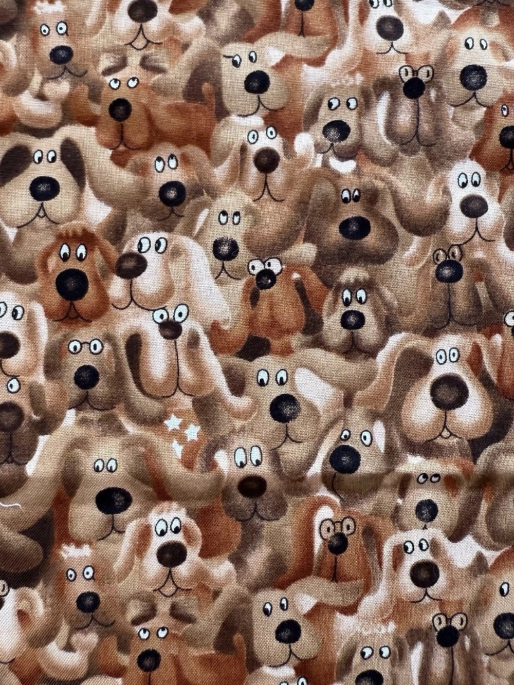 Vintage Timeless Treasures 2000 Dog Crazy C2464 Quilting Cotton Fabric 2 pc lot